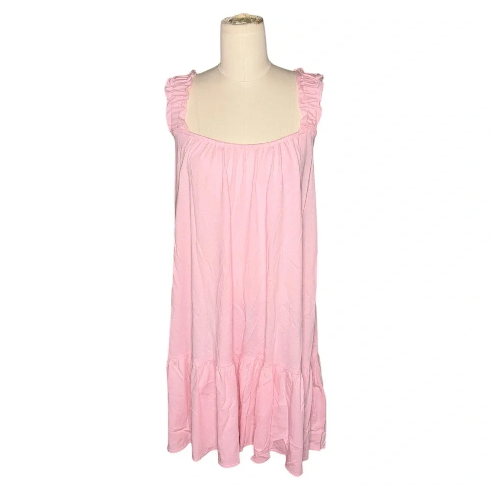 J. Crew Pink Ruffle Sleeveless Dress